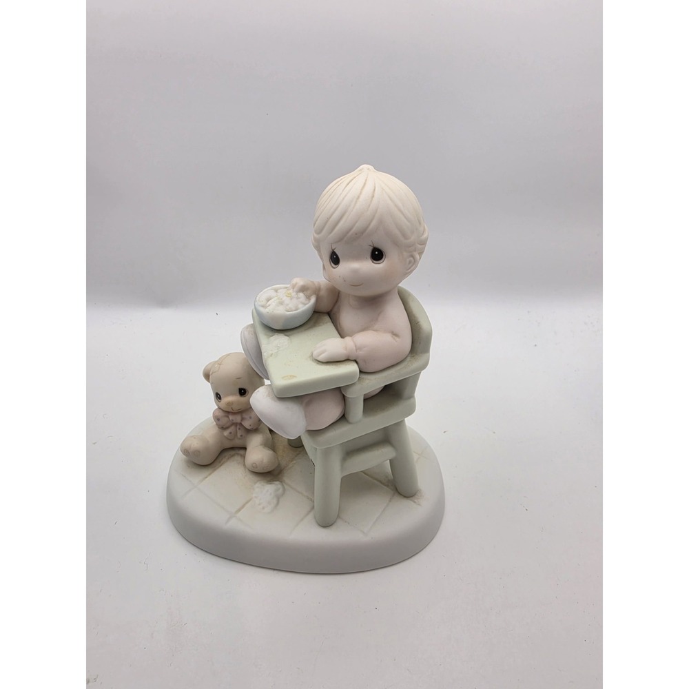 Vintage 1990 Precious Moments Baby's First Meal Figurine 524077 with Box
